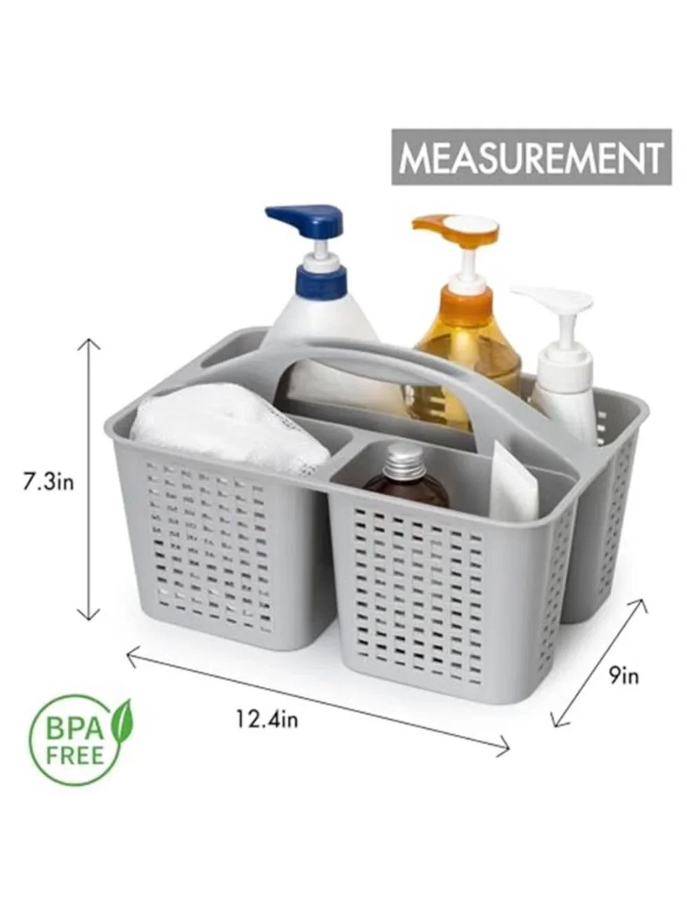 Shower Caddy Tote Organizer Portable Bathroom Storage Basket Drain Holes